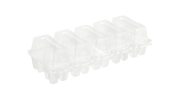 Durable, recyclable transparent box 2 pieces